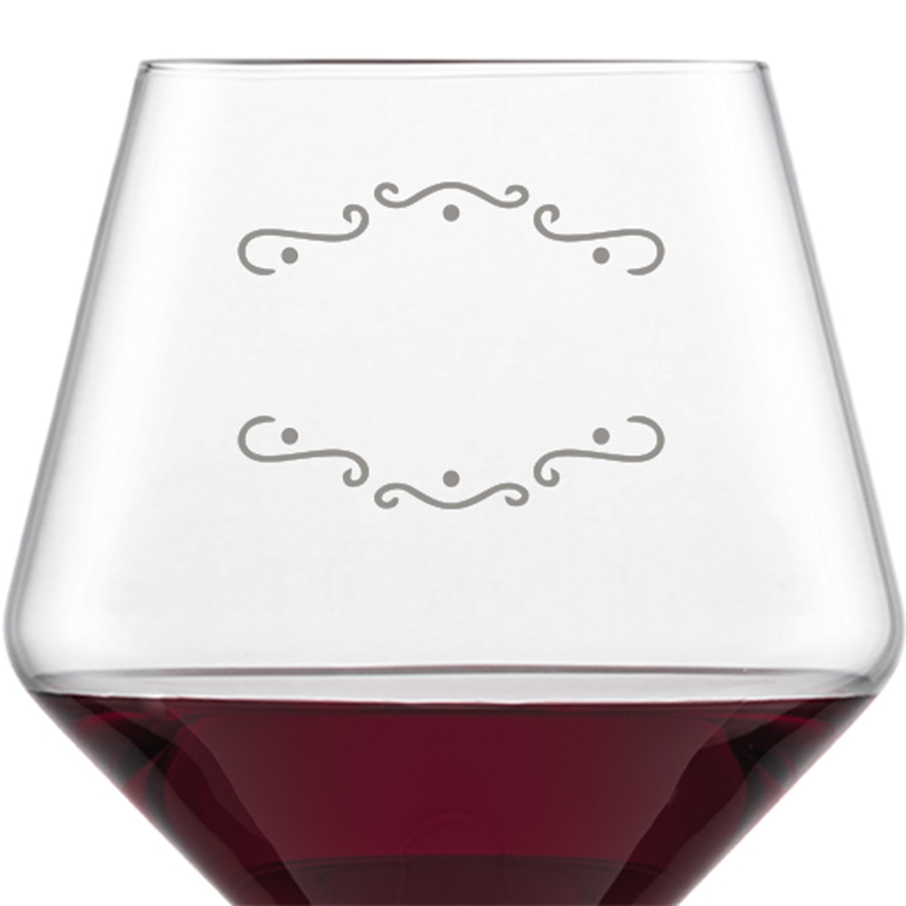 2x Schott Zwiesel Burgunderglas Rotweinglas PURE mit Namen oder Wunschtext graviert (Verzierung 02)