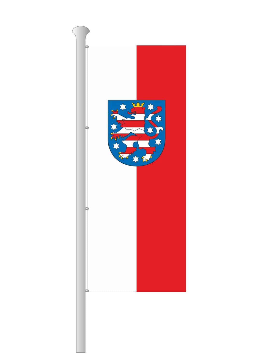 Thüringen-Hissfahne Hochformat mit Wappen