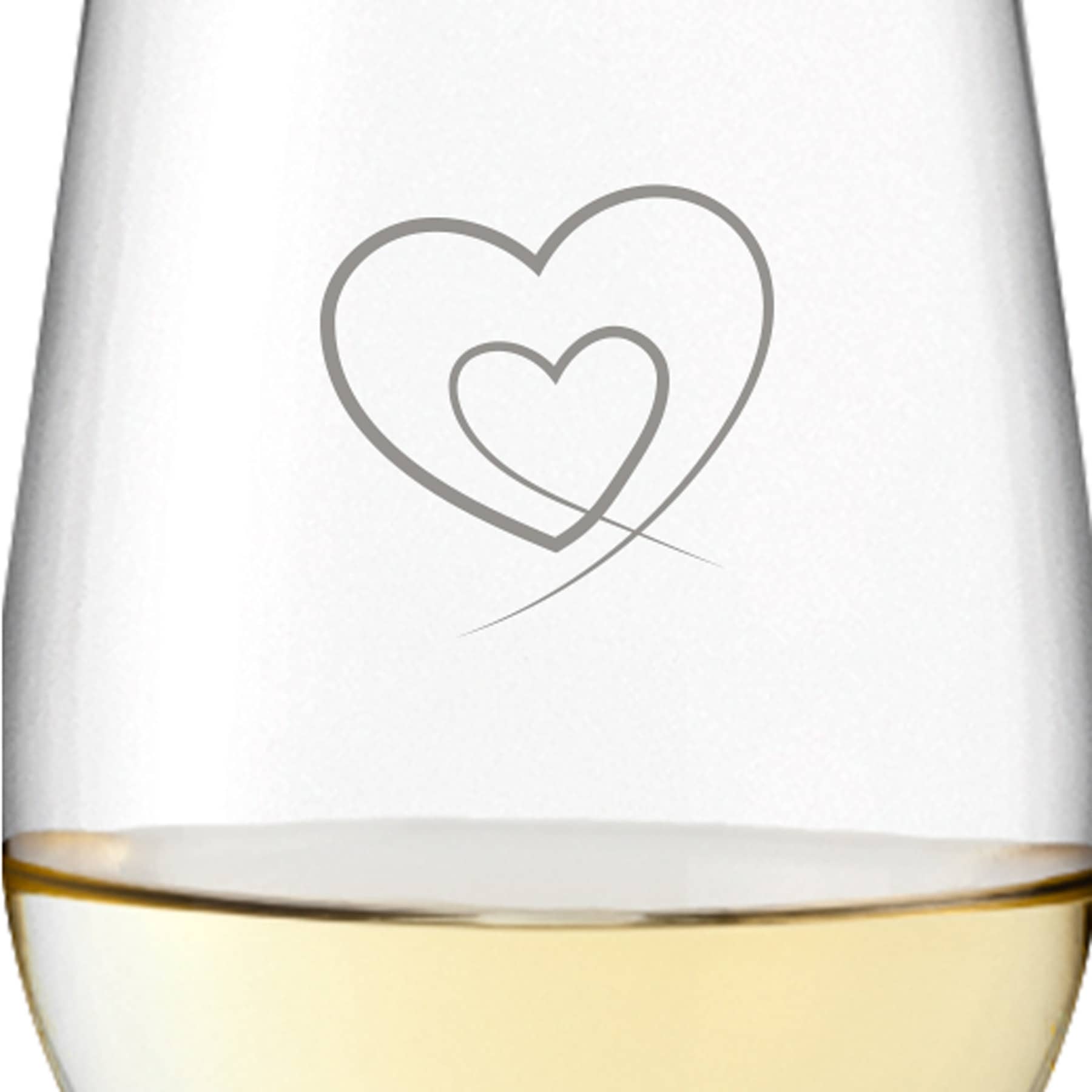 Leonardo Weißweinglas 300ml Ciao+ "Herz im Herz" mit Name oder Wunschtext