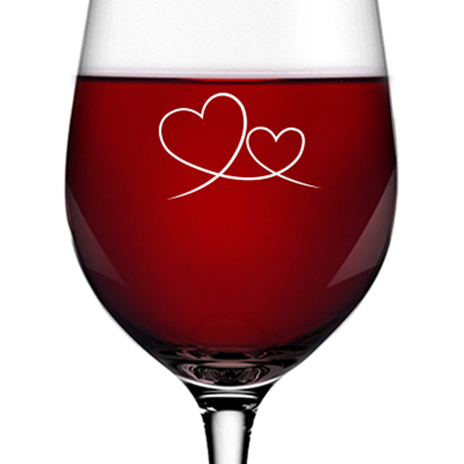 Leonardo Rotweinglas 430ml Ciao+ für Valentinstag "Herzschlaufe" mit Name oder Wunschtext