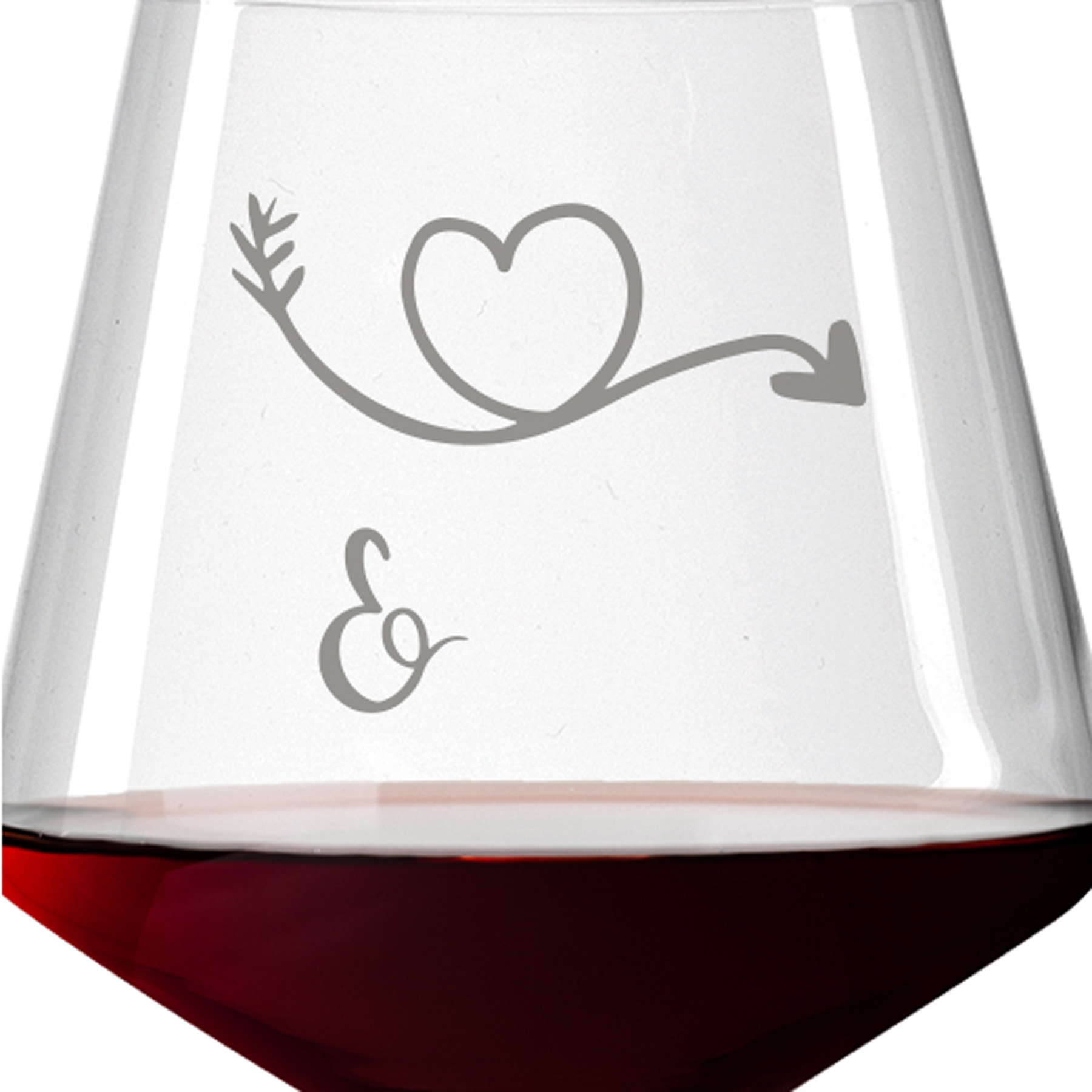Leonardo Burgunderglas Rotweinglas PUCCINI 730ml mit Namen oder Wunschtext graviert (Herzpfeil)