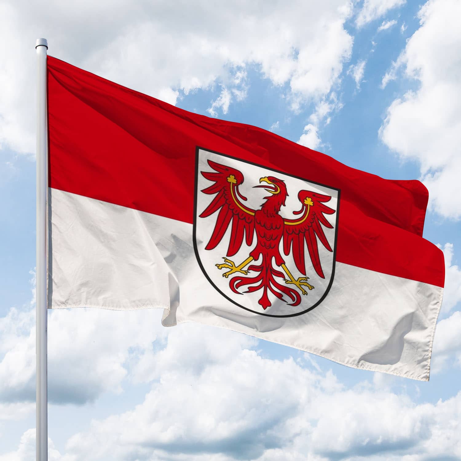Brandenburg-Hissflagge Quer mit Wappen