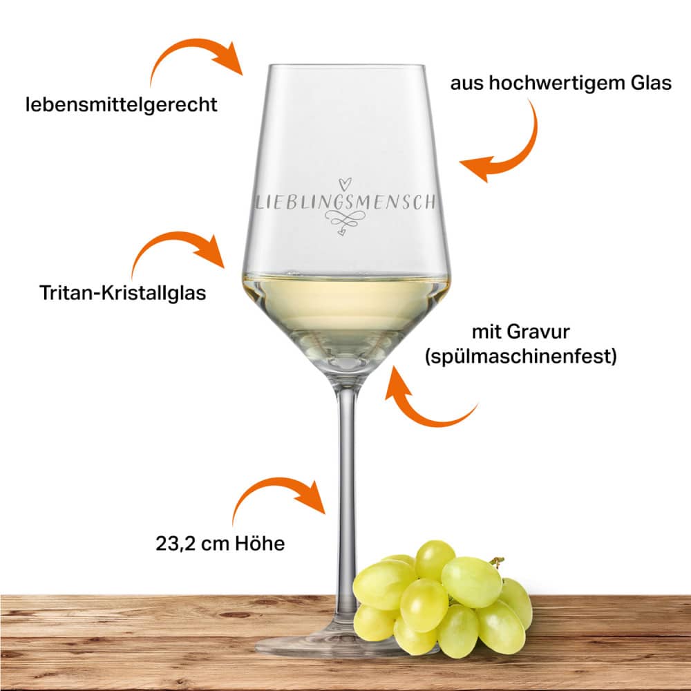 Schott Zwiesel Sauvignon Weißweinglas PURE "Lieblingsmensch"