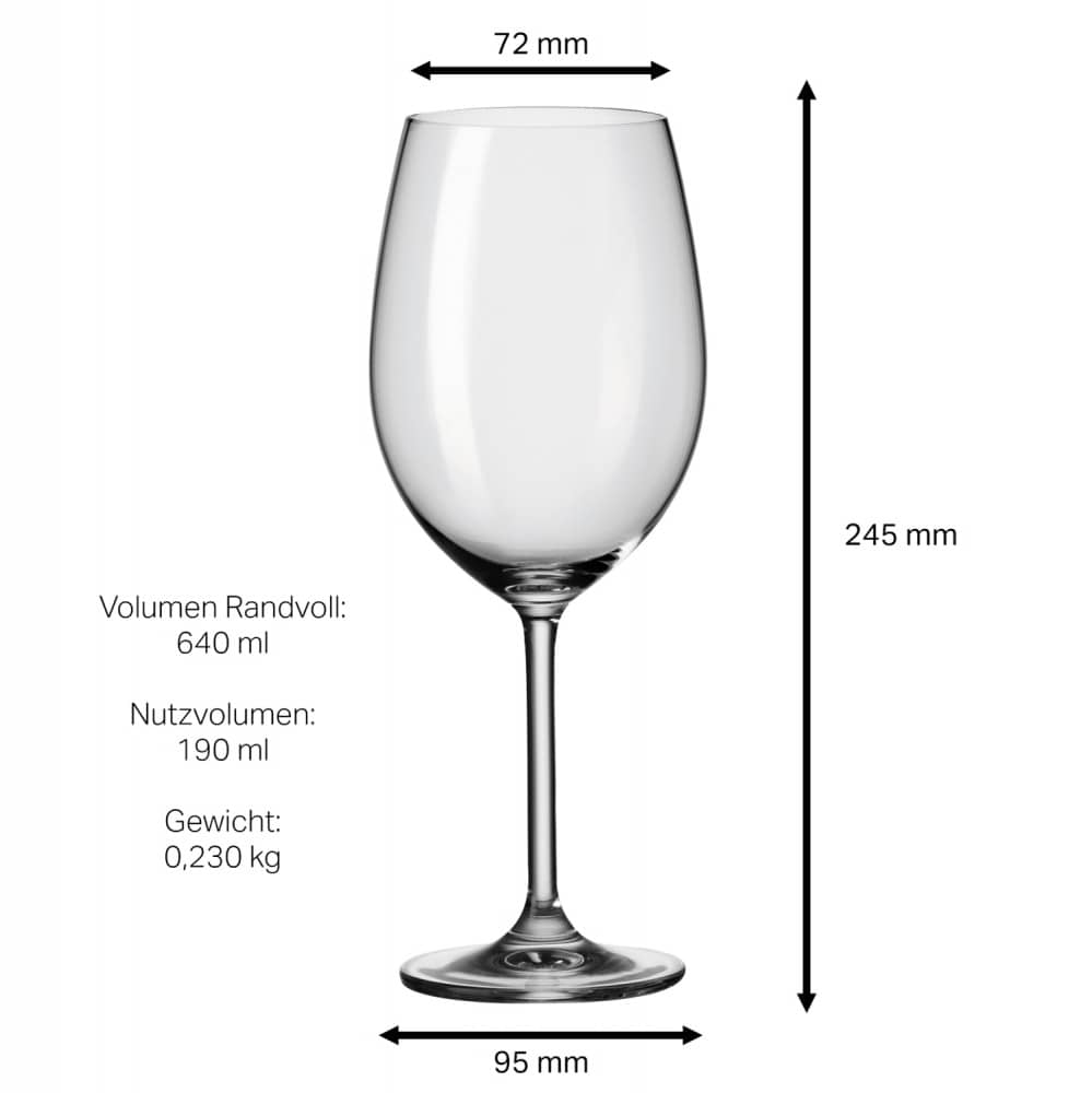 2x Leonardo Bordeauxglas Rotweinglas XL mit Namen oder Wunschtext graviert, 640ml, DAILY, personalisiertes Premium Bordeauxglas in Gastroqualität (Barock 01)