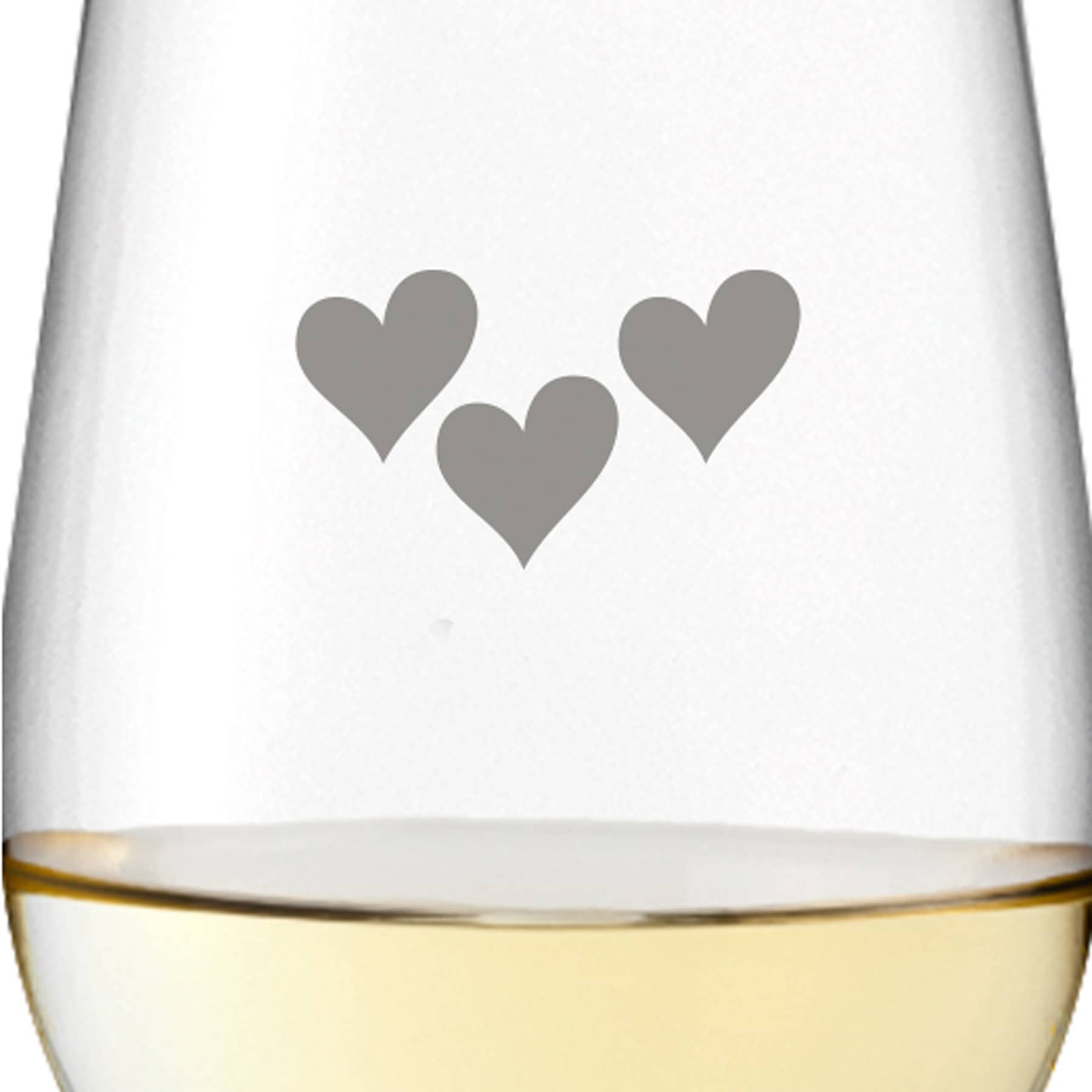 Leonardo Weißweinglas 300ml Ciao+ mit Motiv "3 Herzen" mit Name oder Wunschtext