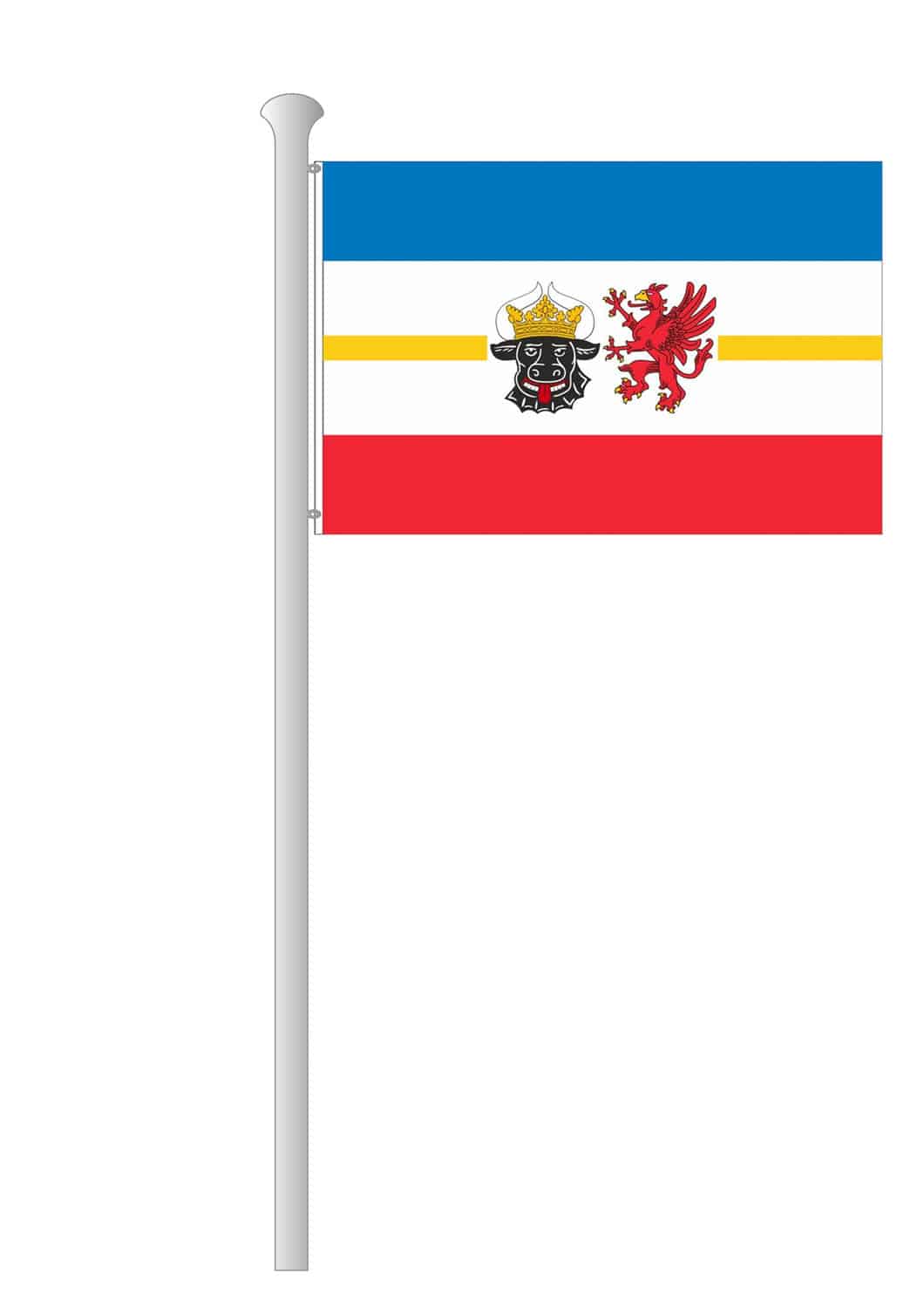 Mecklenburg-Vorpommern-Hissflagge Quer ohne Wappen (Streifen)