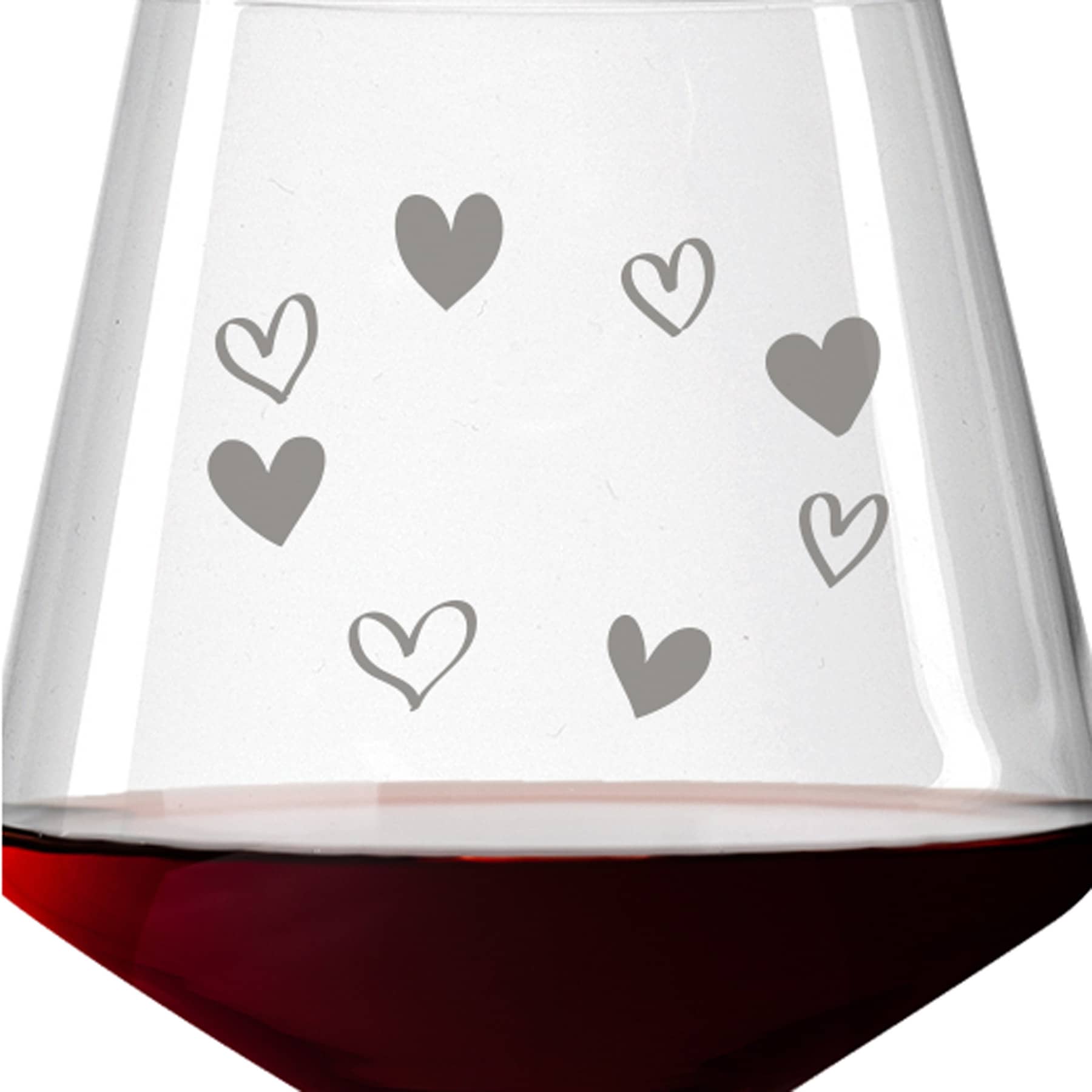 Leonardo Burgunderglas Rotweinglas PUCCINI 730ml mit Namen oder Wunschtext graviert (Herzkreis)