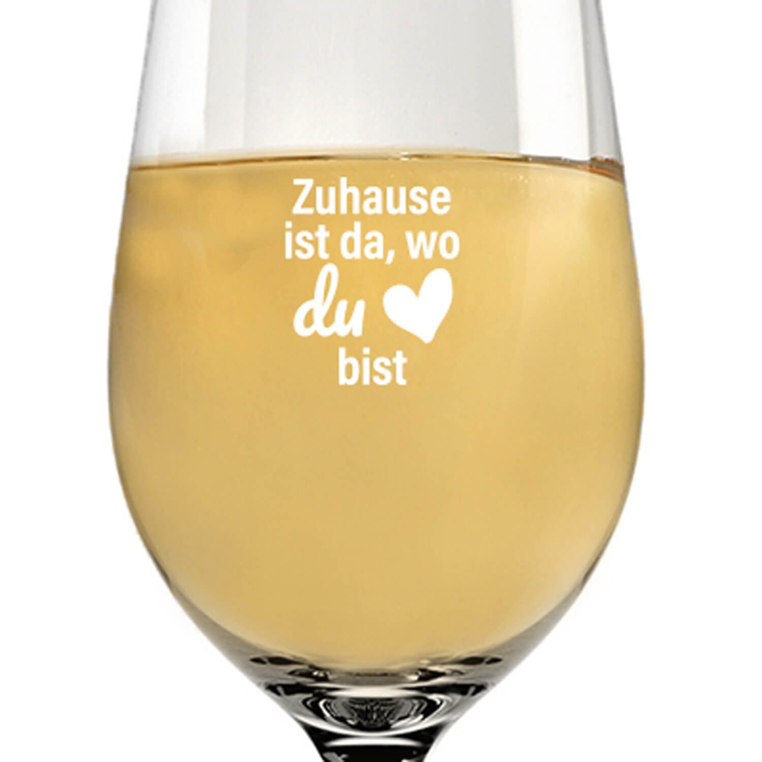 Leonardo Weißweinglas 300ml Ciao+ für Valentinstag "Zuhause" mit Name oder Wunschtext