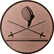 Emblem 25 mm 2 Florette Und Maske, bronze
