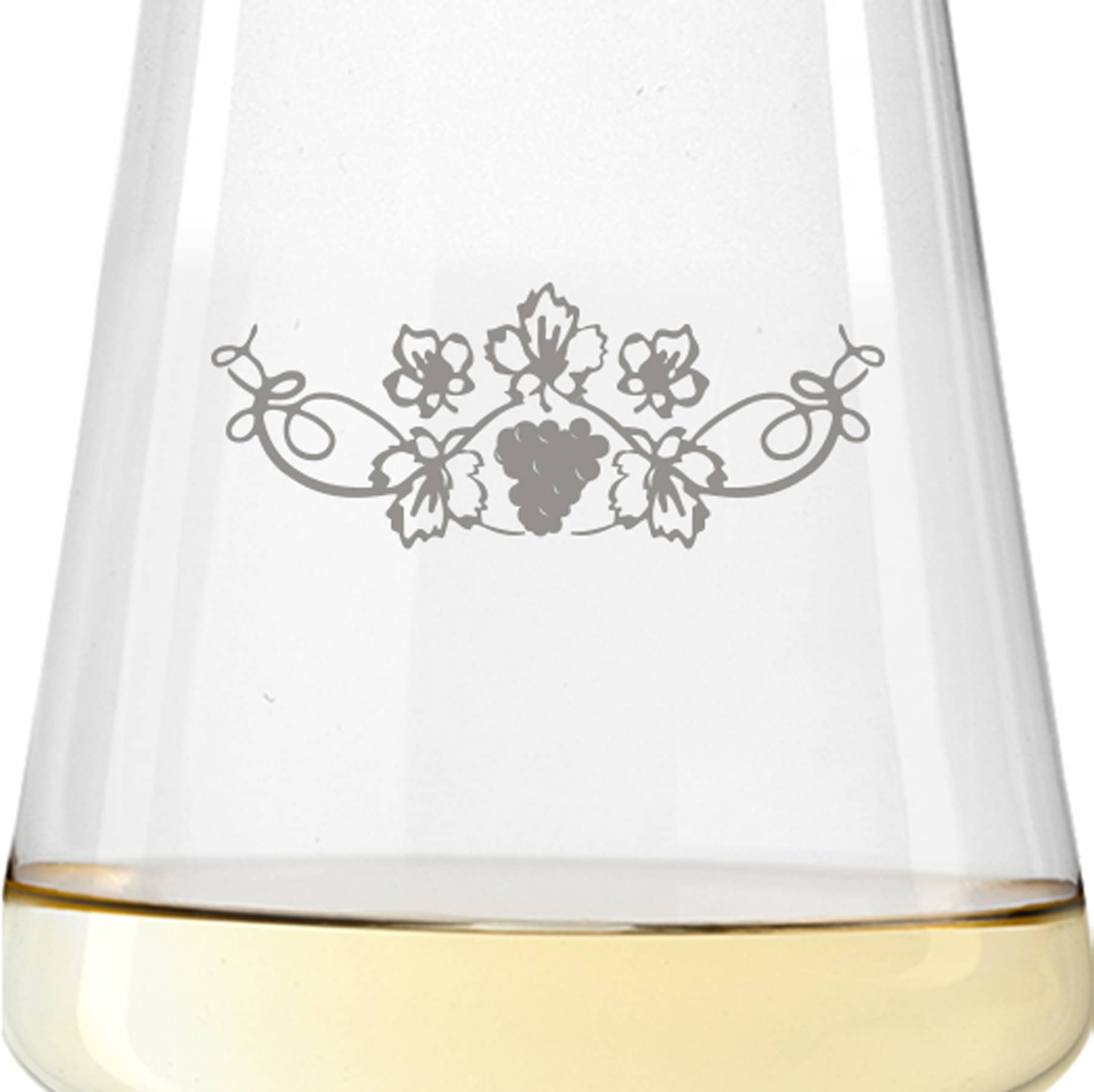 2x Leonardo Weißweinglas mit Namen oder Wunschtext graviert, 560ml, PUCCINI, personalisiertes Premium Weinglas in Gastroqualität, (Weinrebe)