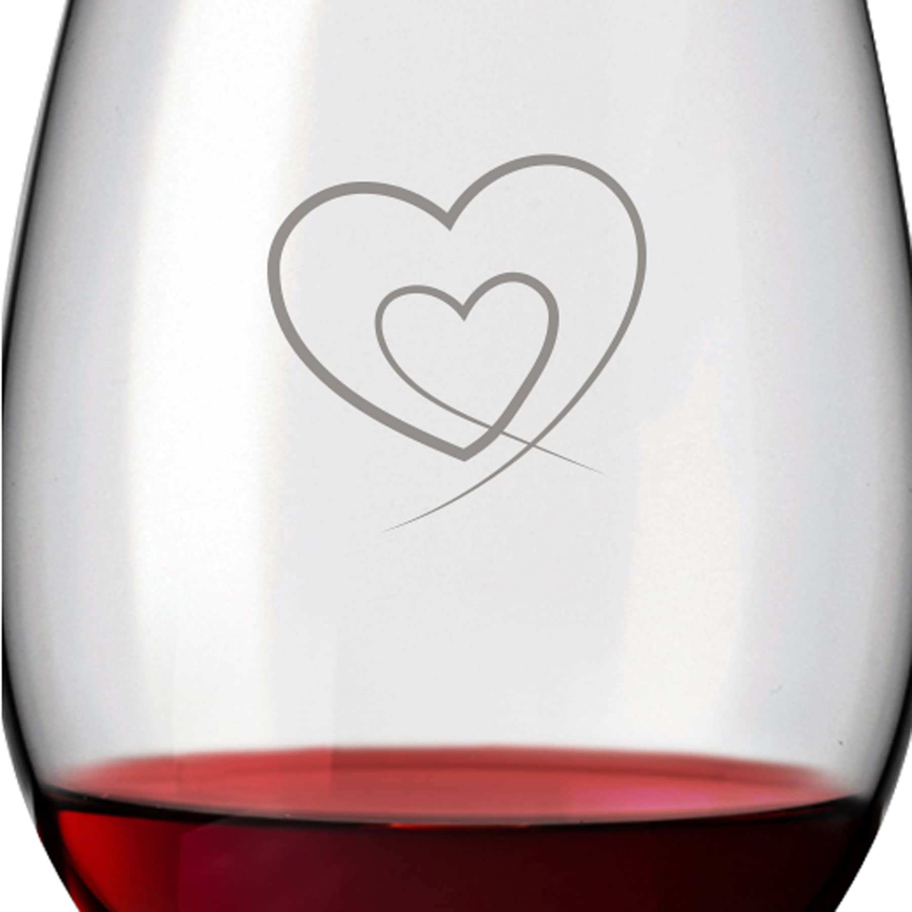 Leonardo Rotweinglas DAILY 460ml "Herz im Herz" mit Name oder Wunschtext