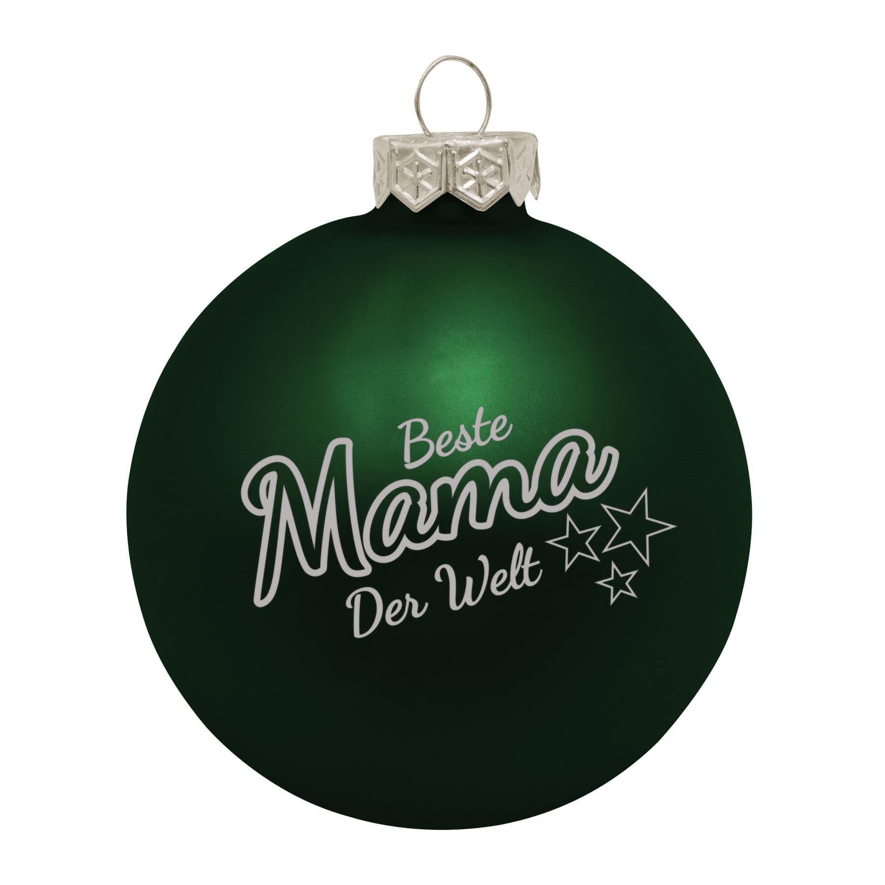 Weihnachtskugel &#039;Beste Mama der Welt&#039;- Ø 8cm aus Glas - Christbaumkugel mit Lasergravur