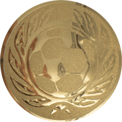 Emblem 50mm Fußball m. Ehrenkranz, gold