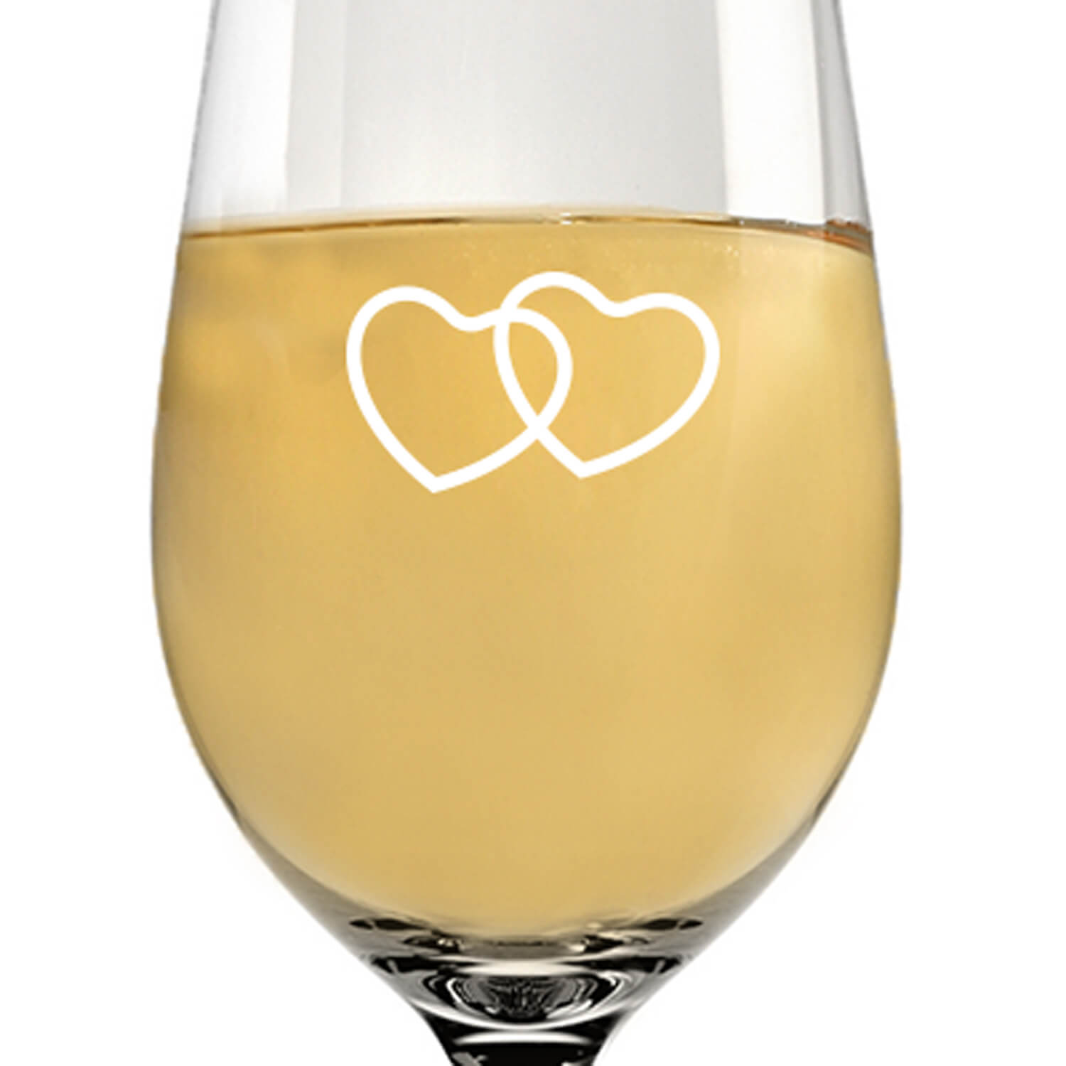 2x Leonardo Weißweinglas 300ml Ciao+ für Valentinstag "Herzpaar" mit Name oder Wunschtext