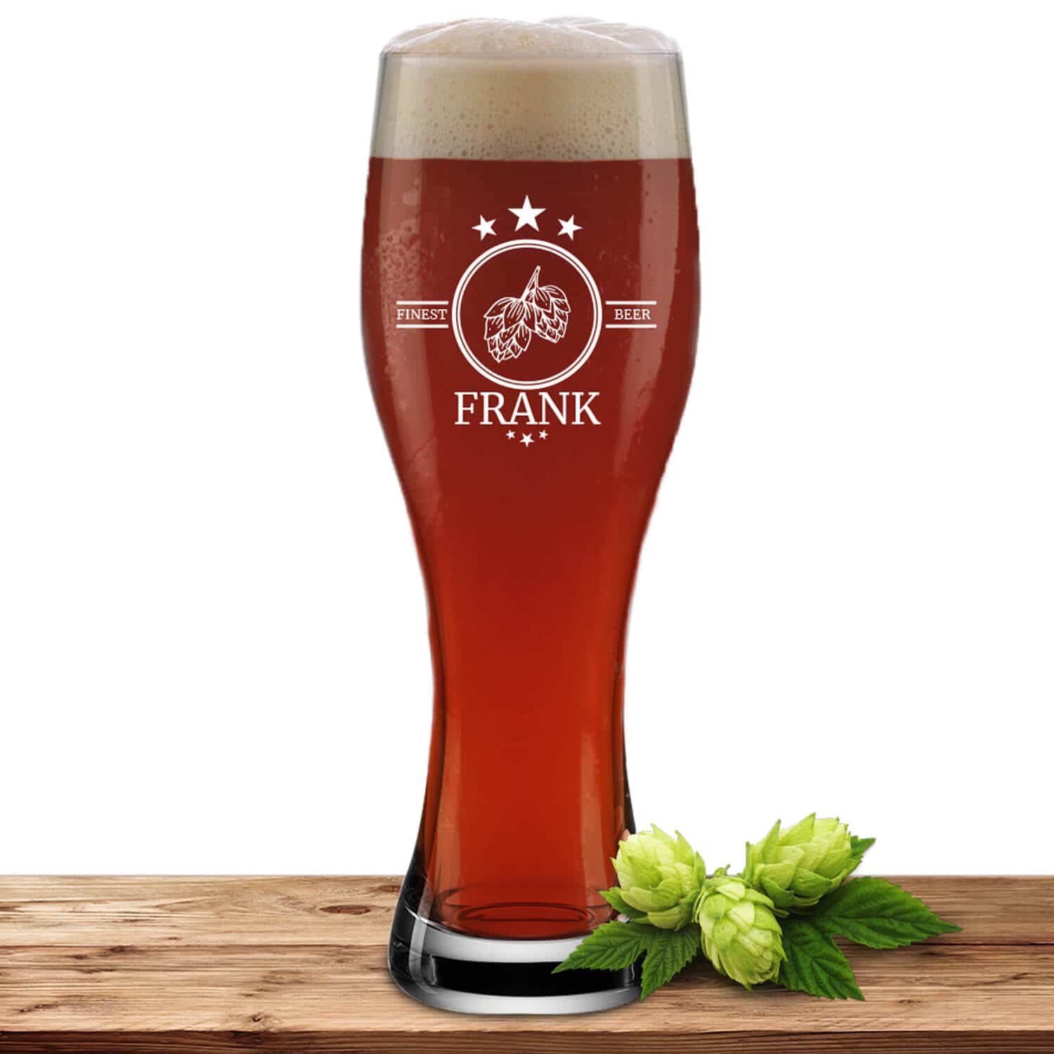 Weizenglas 0,5l mit Motiv "Finest Beer" mit Name oder Wunschtext