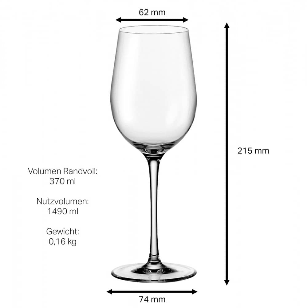 Leonardo Weißweinglas 370ml Ciao+ mit Motiv "Initialen" mit Name oder Wunschtext
