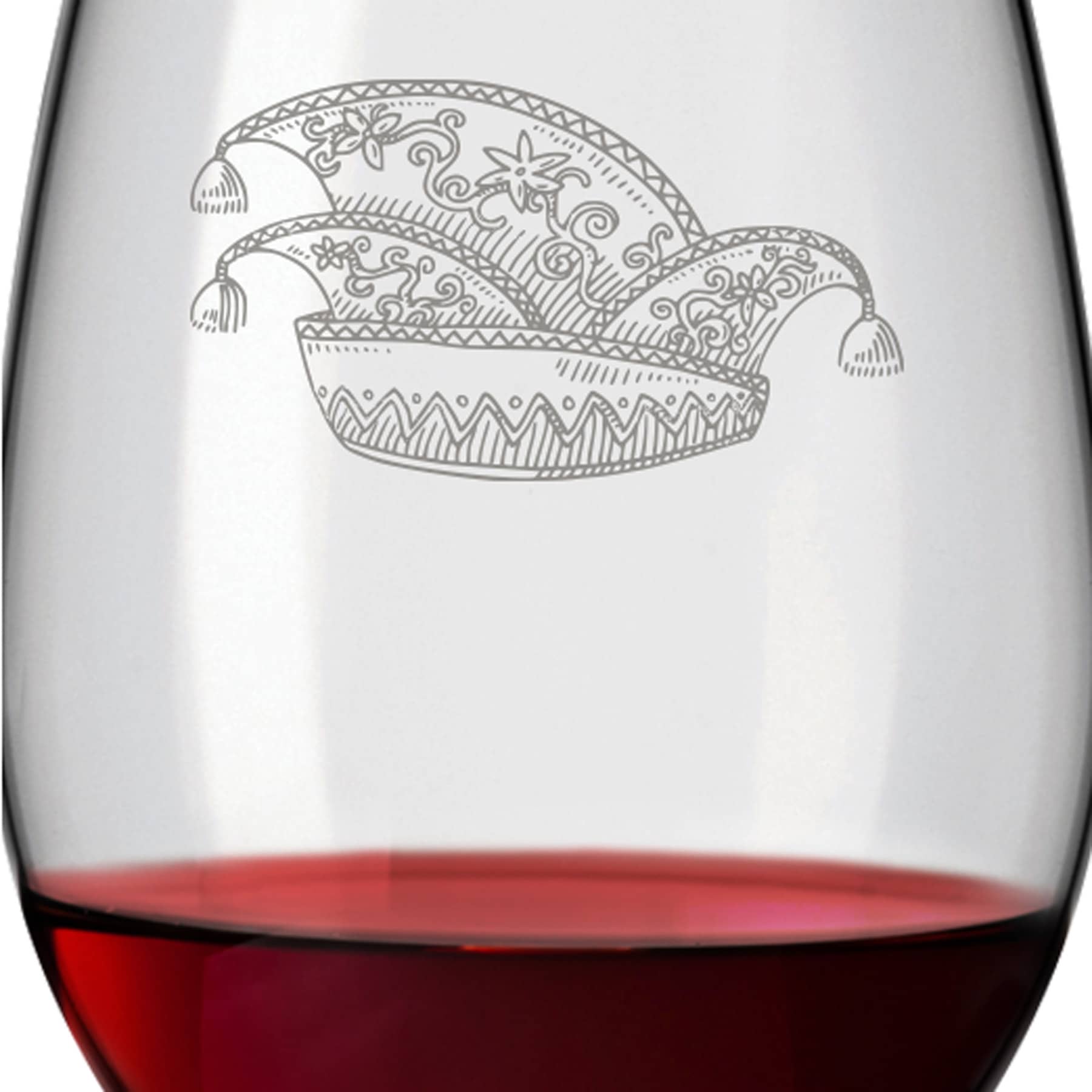 Leonardo Bordeauxglas Rotweinglas DAILY 640ml mit Namen oder Wunschtext graviert (Karnevalskappe)