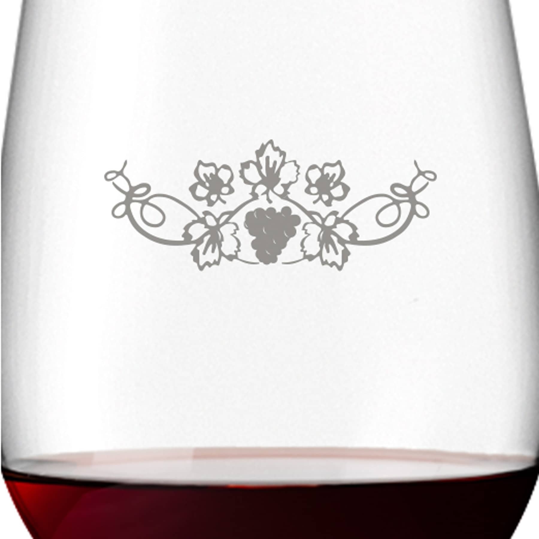 Leonardo Rotweinglas 430ml Ciao+ mit Motiv "Weinrebe" mit Name oder Wunschtext