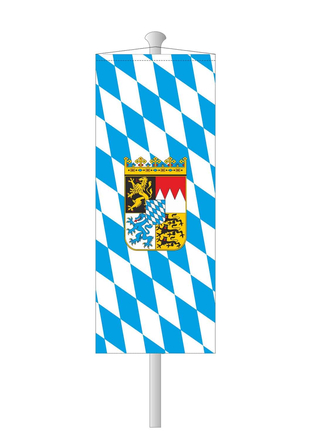 Bayern-Bannerfahne mit Wappen (Raute)