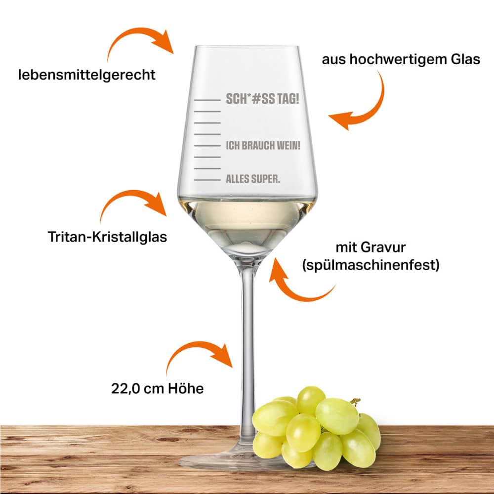 Schott Zwiesel Riesling Weißweinglas PURE "Sch*#ss Tag"