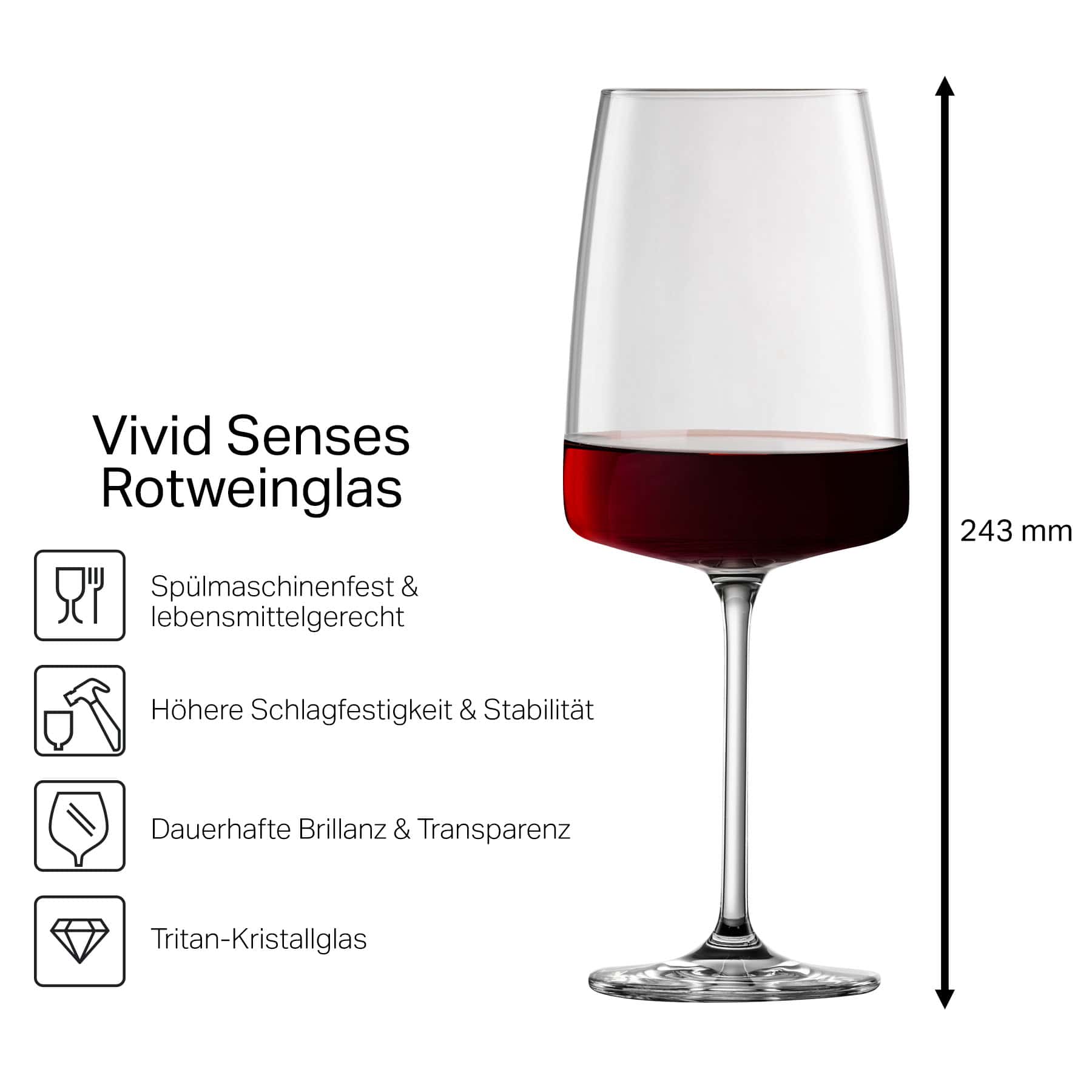 Weinglas Schott Zwiesel Rotweinglas VIVID SENSES 660ml "Beste Mama"