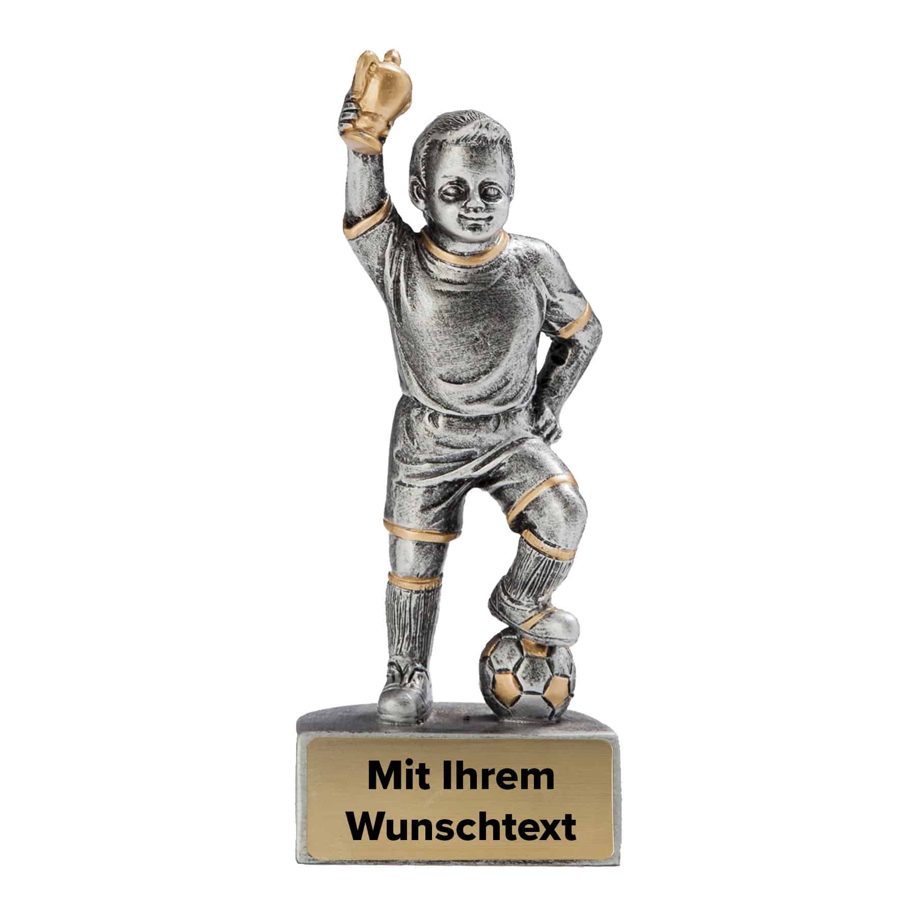 Kinder Trophäe Fußballer mit Ball 3er Serie 39450 silber/gold