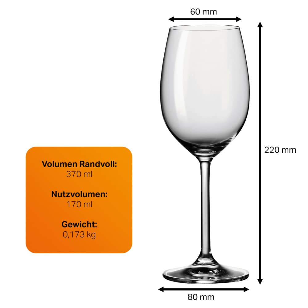 2x Leonardo Weißweinglas mit Namen oder Wunschtext graviert, 370ml, DAILY, personalisiertes Premium Weißweinglas in Gastroqualität (Verzierung 02)