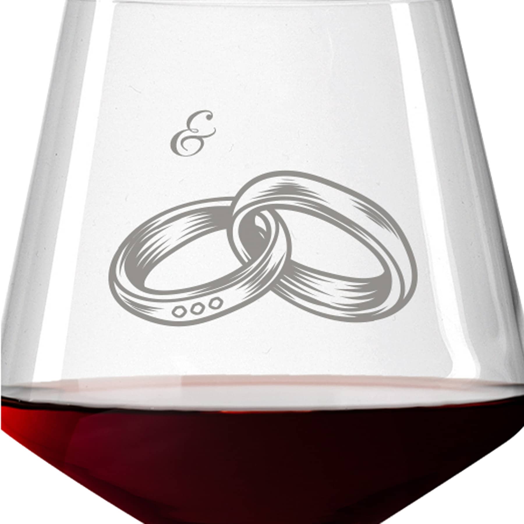 Leonardo Burgunderglas Rotweinglas PUCCINI 730ml mit Namen oder Wunschtext graviert (Eheringe)