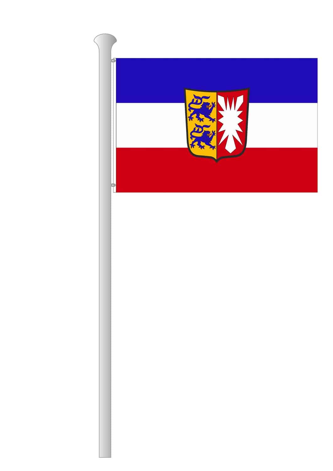 Schleswig-Holstein-Hissflagge Quer mit Wappen