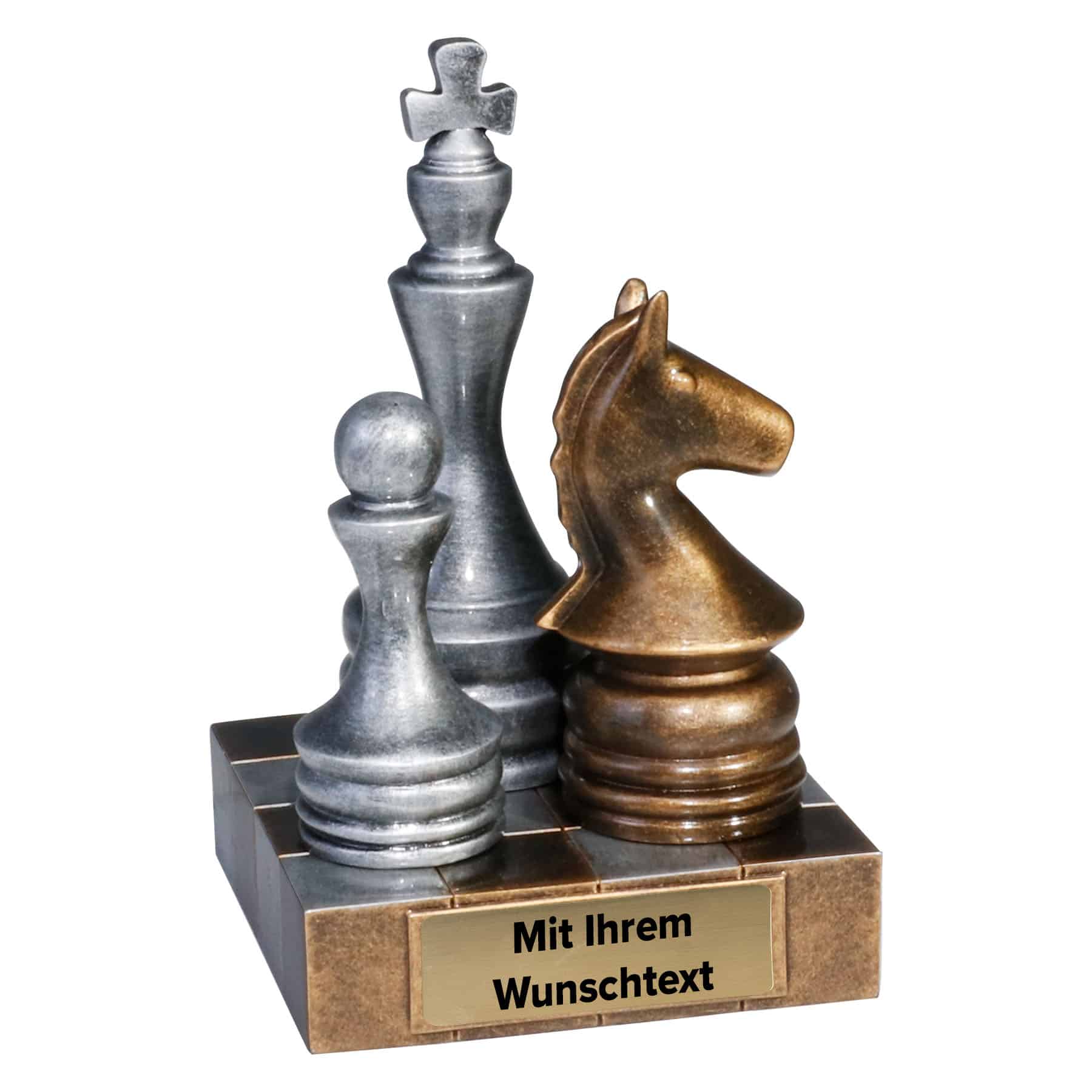 Trophäe Schach 39731 silber/bronze