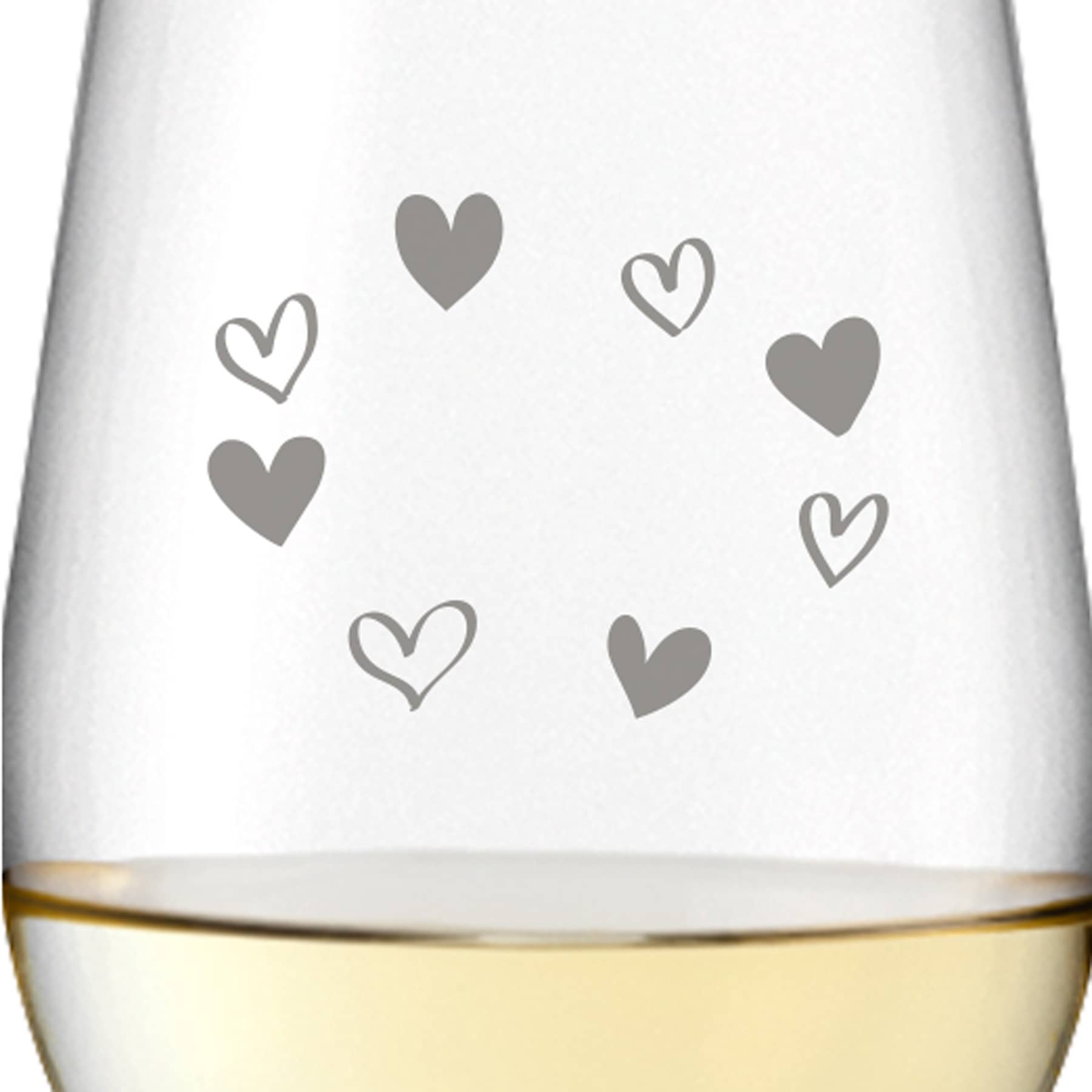 Leonardo Weißweinglas 370ml Ciao+ mit Motiv "Herzkreis" mit Name oder Wunschtext
