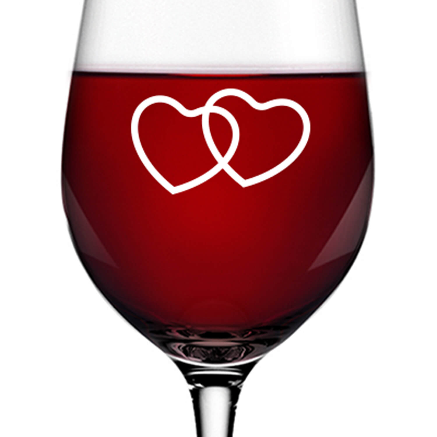 2x Leonardo Rotweinglas 430ml Ciao+ für Valentinstag "Herzpaar" mit Name oder Wunschtext