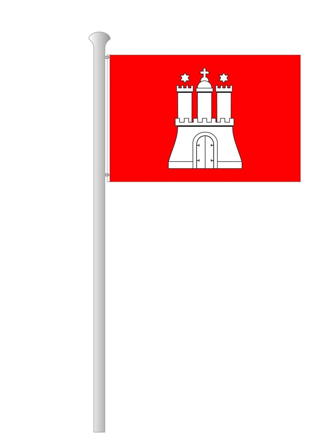 Hamburg-Hissflagge Quer mit Wappen