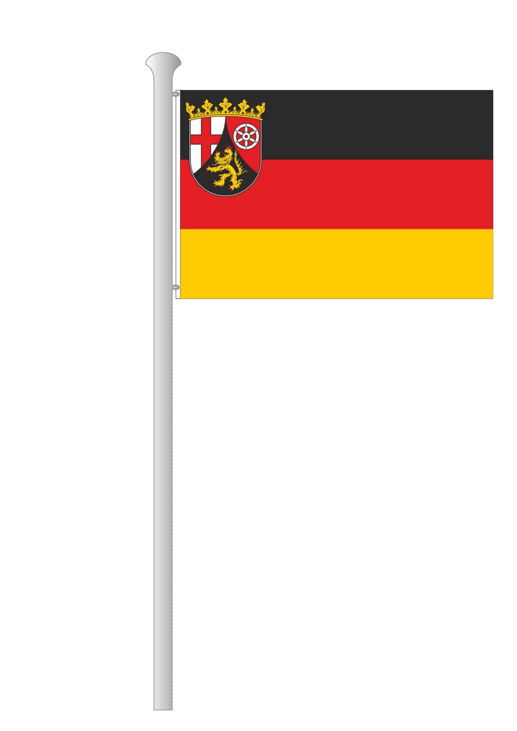 Rheinland-Pfalz-Hissflagge Quer mit Wappen