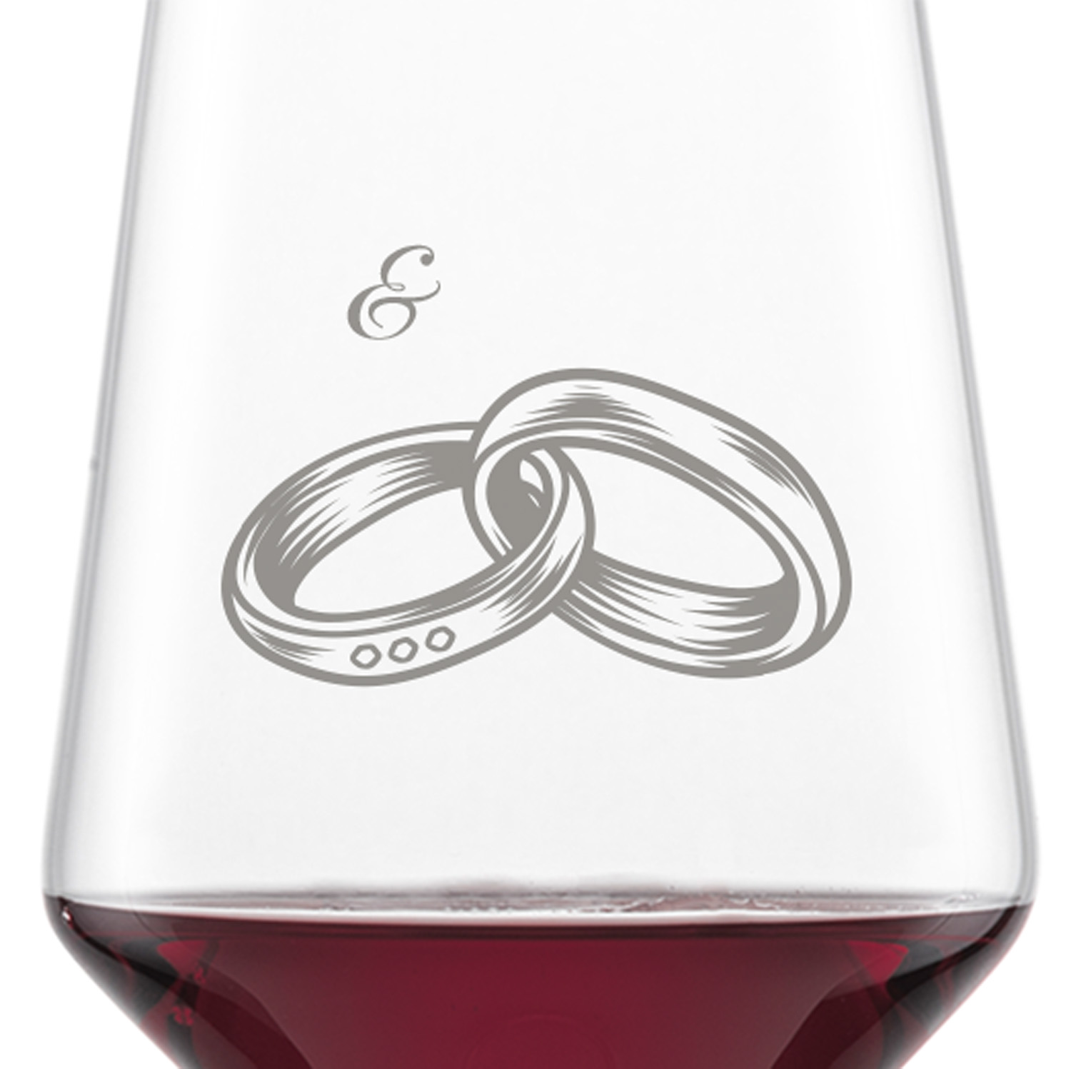 Schott Zwiesel Cabernet Rotweinglas PURE mit Namen oder Wunschtext graviert (Ringe 01)