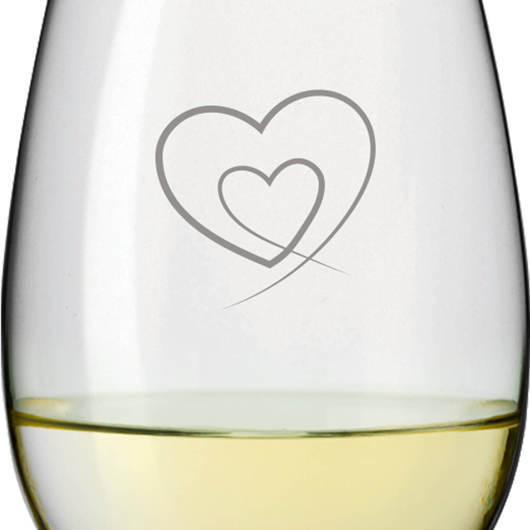 Leonardo Weißweinglas DAILY 370ml "Herz im Herz" mit Name oder Wunschtext
