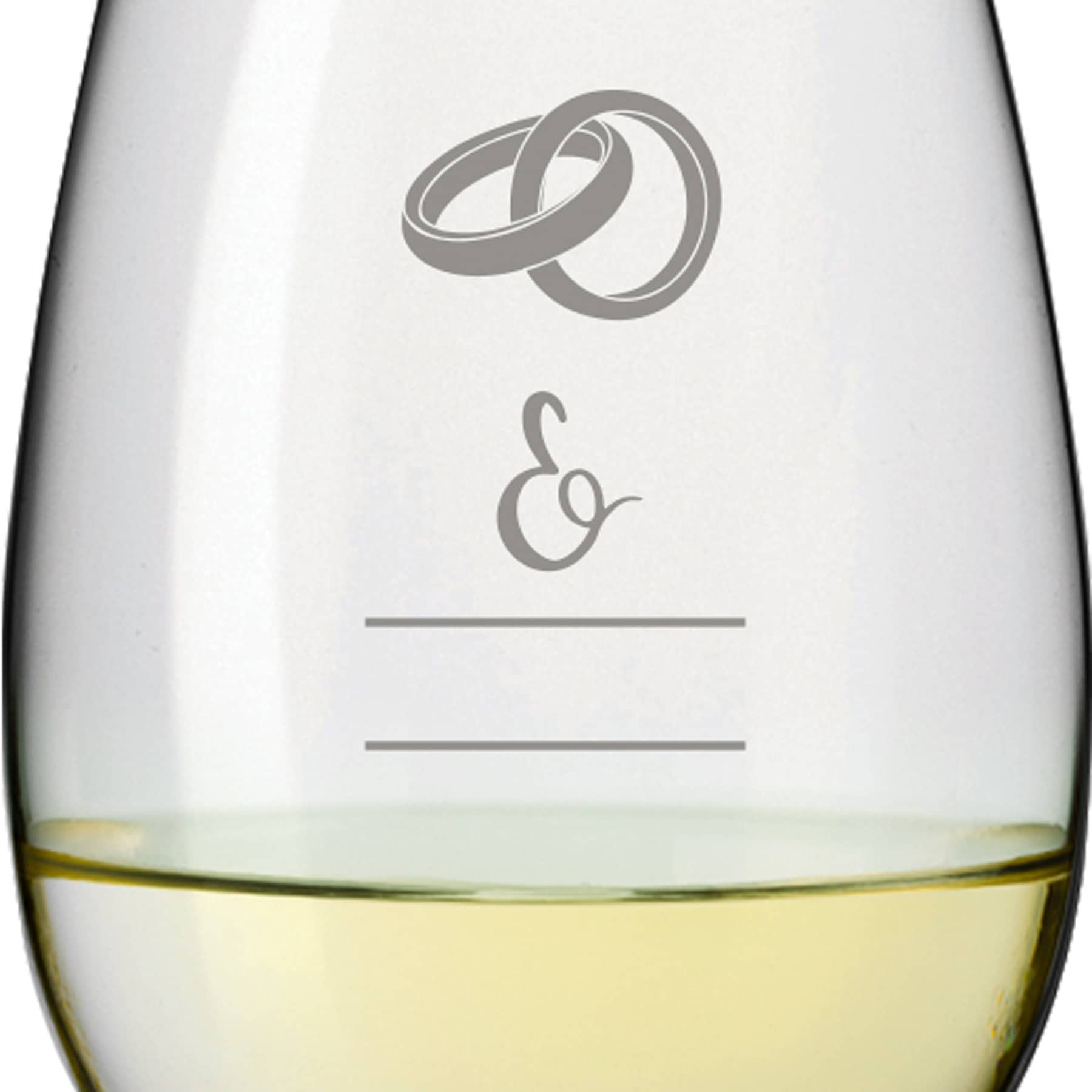 Leonardo Weißweinglas DAILY 370ml "2 Eheringe" mit Name oder Wunschtext