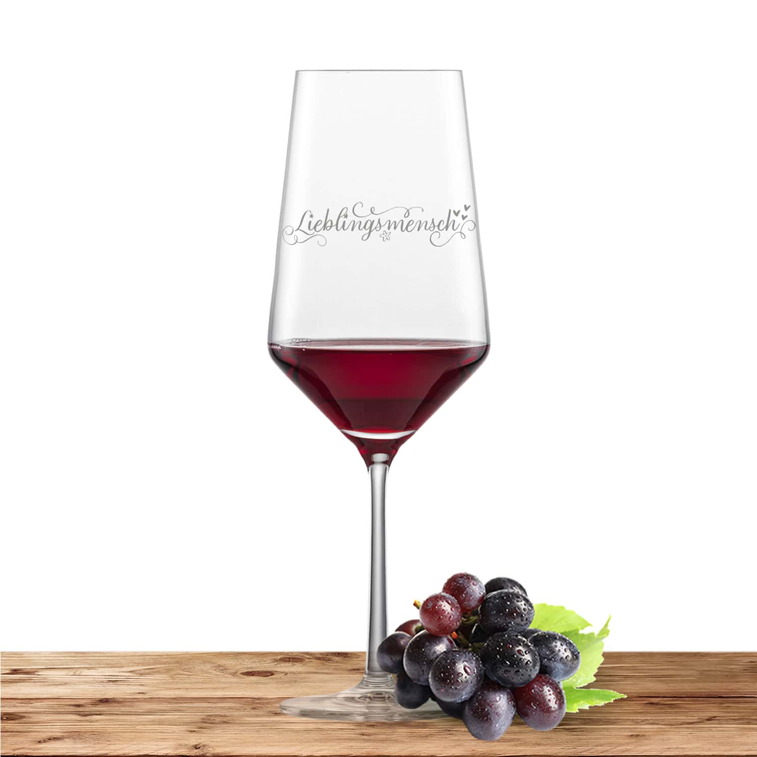Schott Zwiesel Bordeaux Rotweinglas PURE "Lieblingsmensch" Kaligrafie