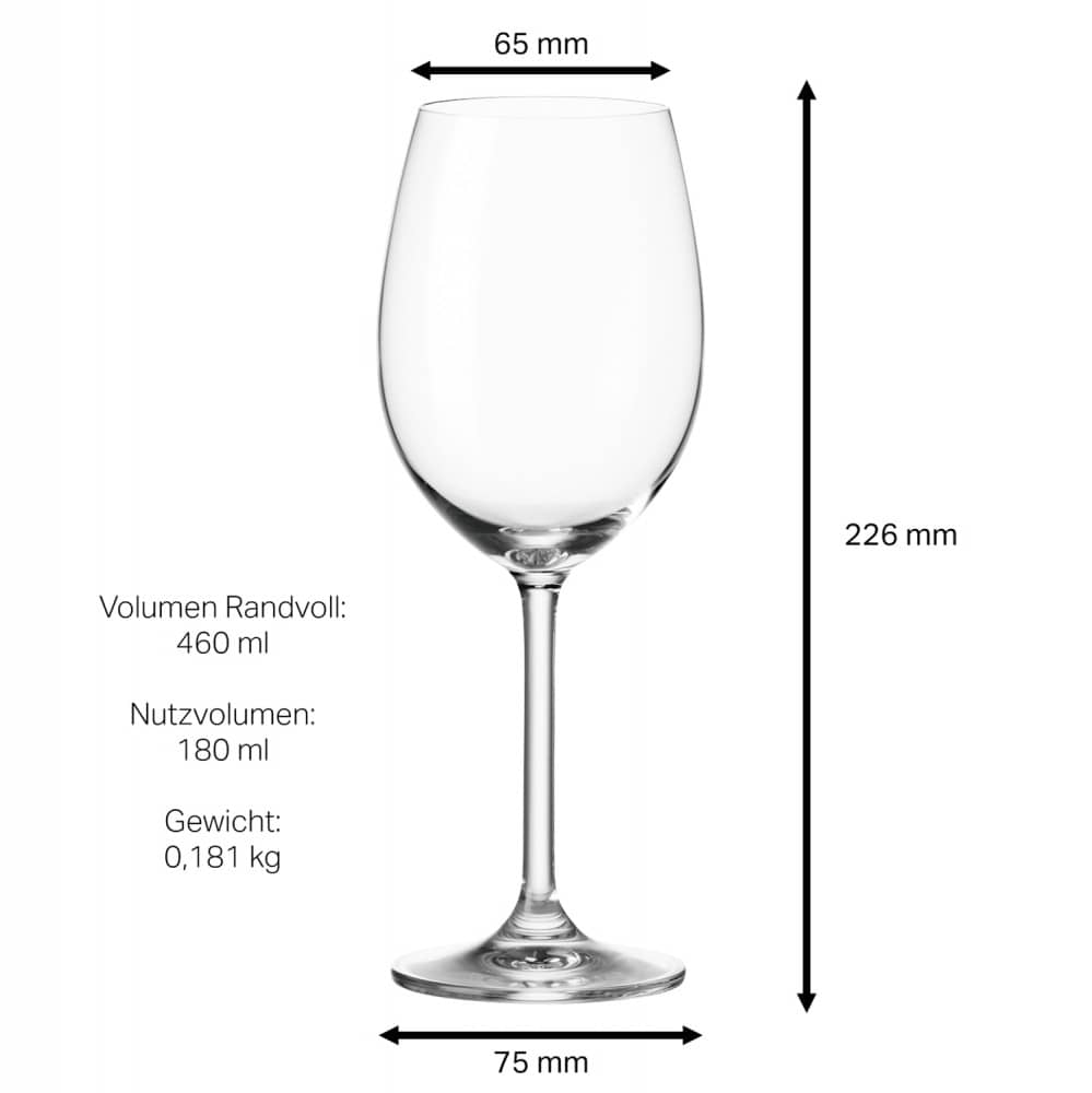 2x Leonardo Rotweinglas mit Namen oder Wunschtext graviert, 460ml, DAILY, personalisiertes Premium Rotweinglas in Gastroqualität (Weinrebe)