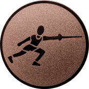 Emblem 25 mm Fechten, bronze