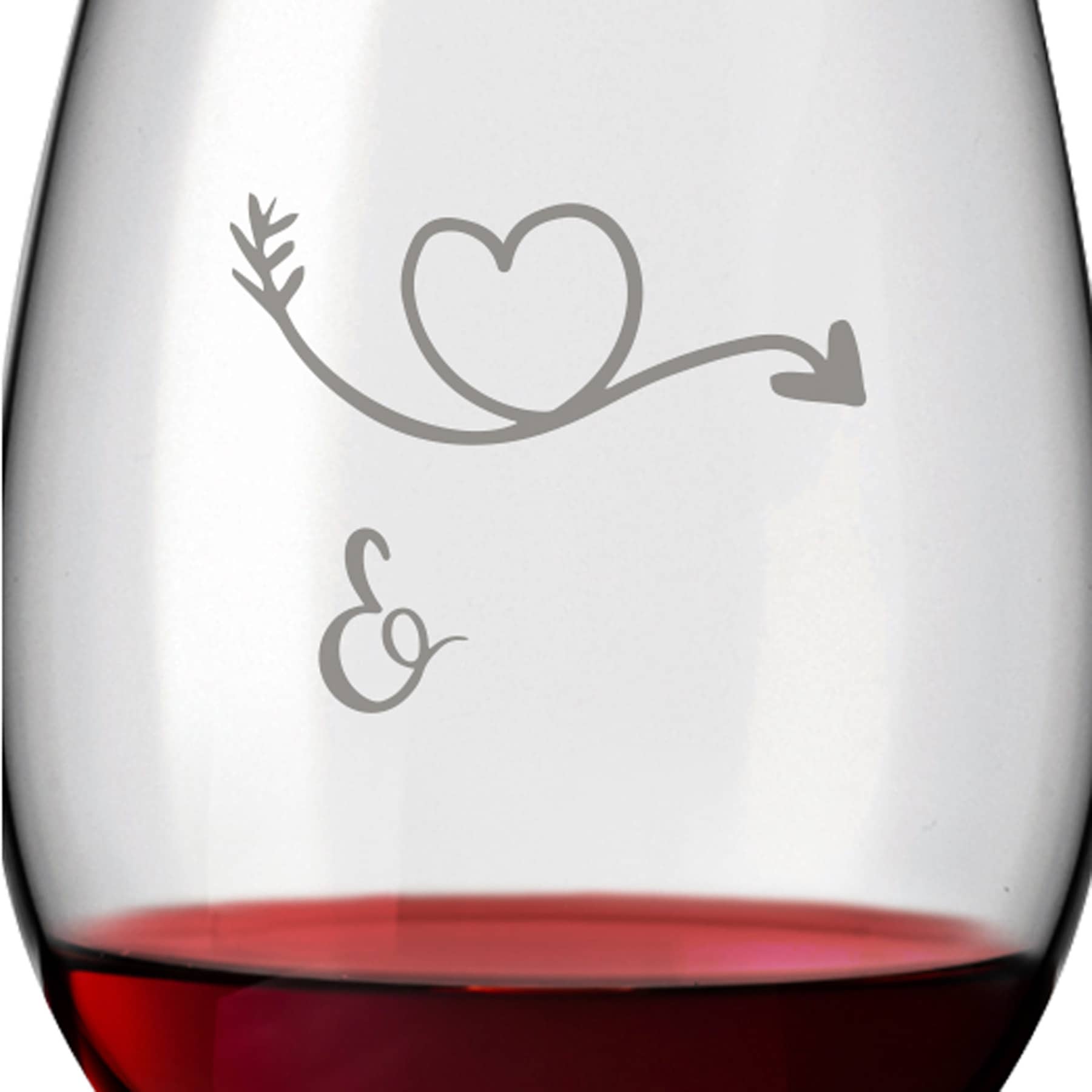 Leonardo Rotweinglas DAILY 460ml "Herzpfeil" mit Name oder Wunschtext