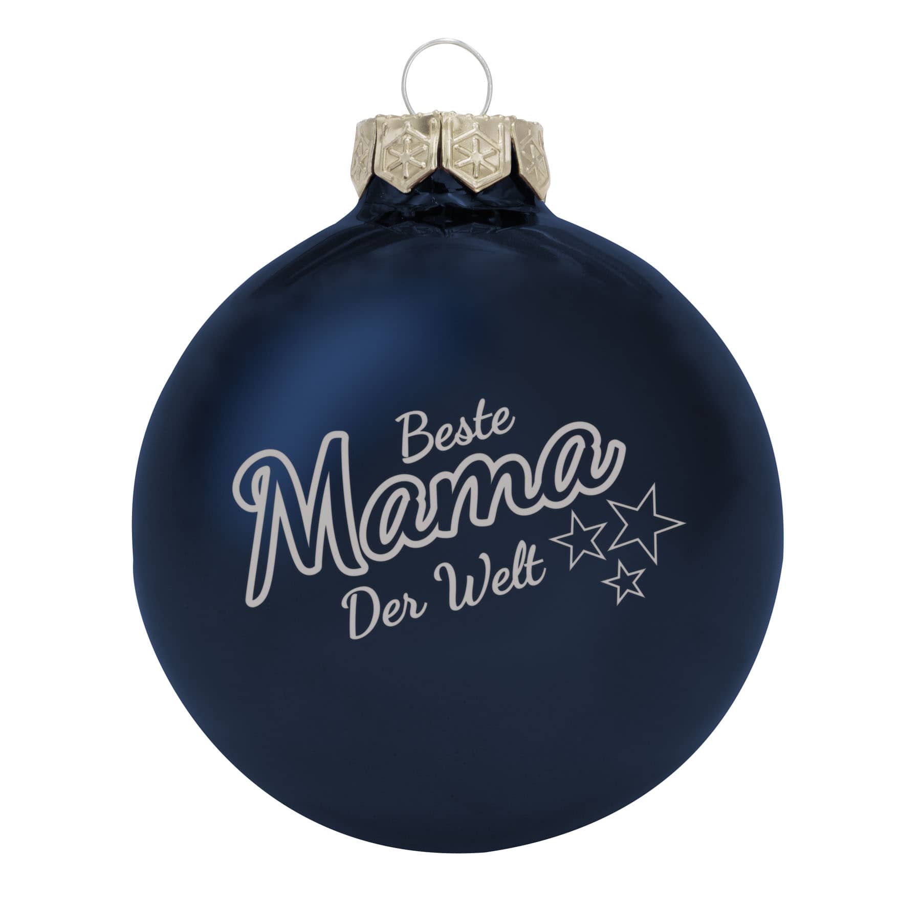 Weihnachtskugel &#039;Beste Mama der Welt&#039;- Ø 8cm aus Glas - Christbaumkugel mit Lasergravur
