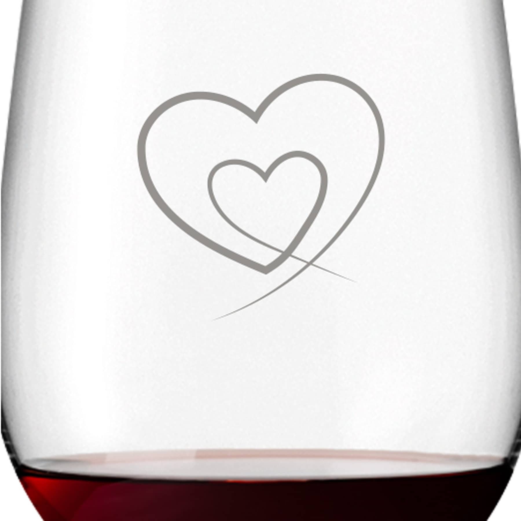 Leonardo Rotweinglas 610ml Ciao+ "Herz im Herz" mit Name oder Wunschtext