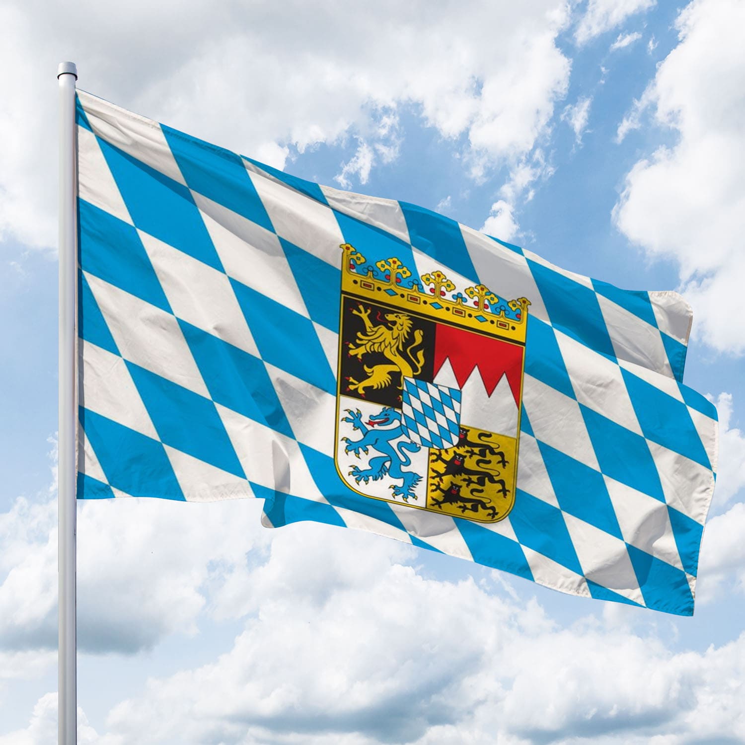 Bayern-Flagge mit Wappen (Raute) bei Deitert kaufen